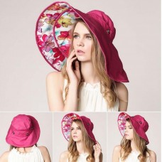 Mujer&apos;s Wide Huge Brim Foldable Sun Hats Cotton Summer AntiUV Beach Visor Caps   eb-23157698